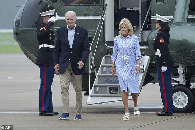 How many homes does Joe Biden own - President Joe Biden and first lady Jill Biden arrival in Wilmington, Delaware, following a week at Rehoboth Beach.
