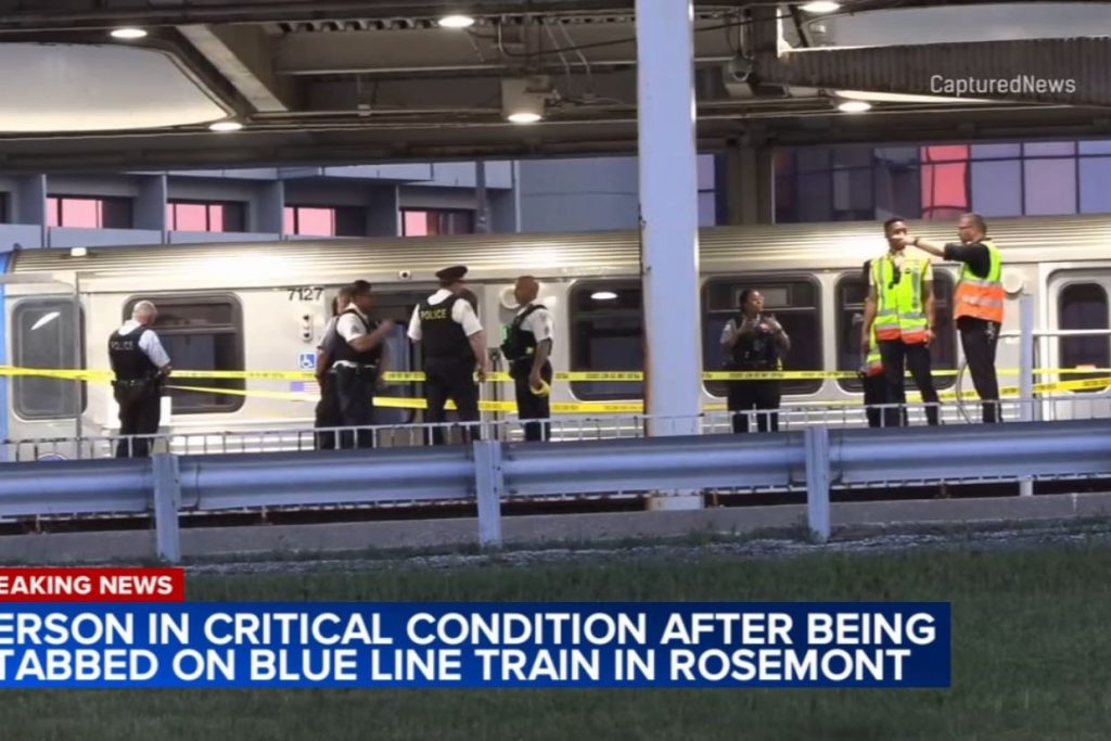 Person stabbed, critically injured on CTA Blue Line train in Rosemont, police say