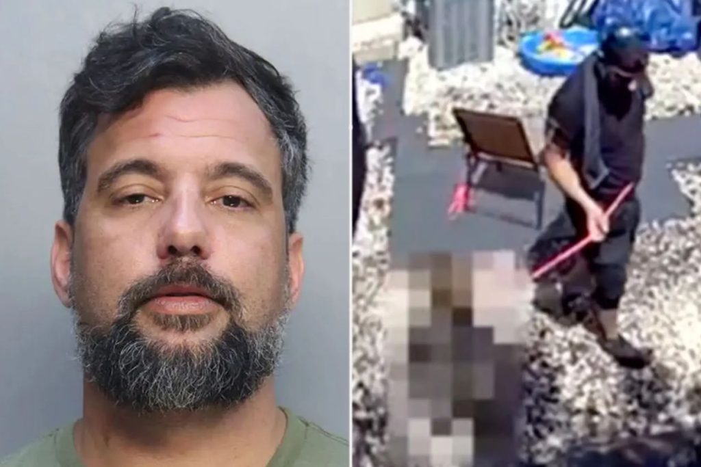 ‘Ticking time bomb’ Marine vet, 42, violently kicks, yanks 6-year-old stepson on dog leash, disturbing video shows