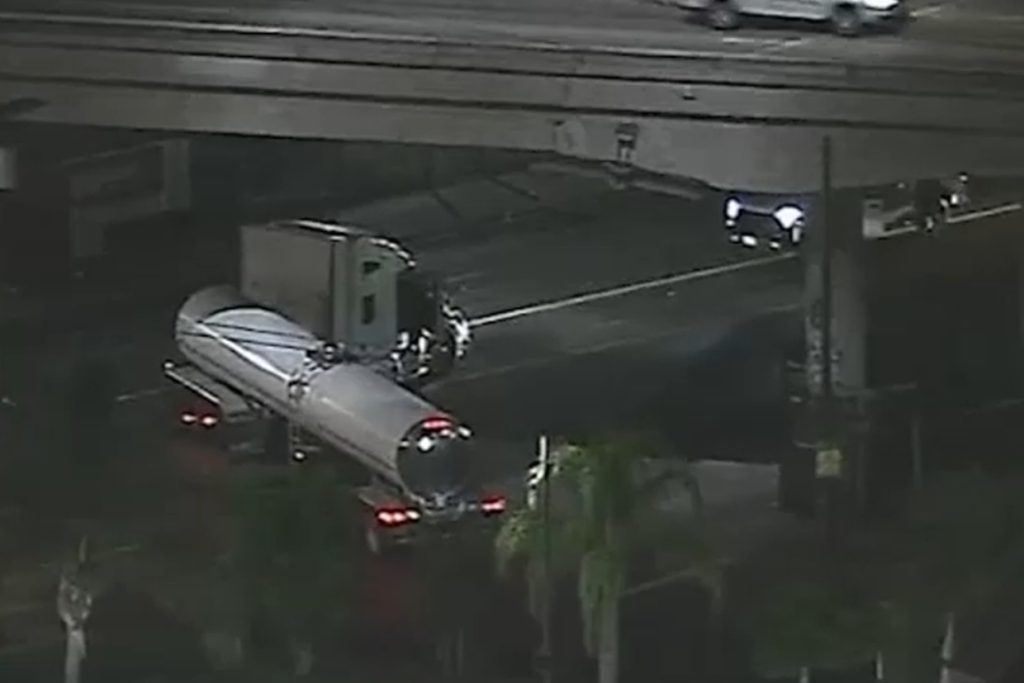 Armed carjackers on the run after wild Los Angeles tanker truck chase