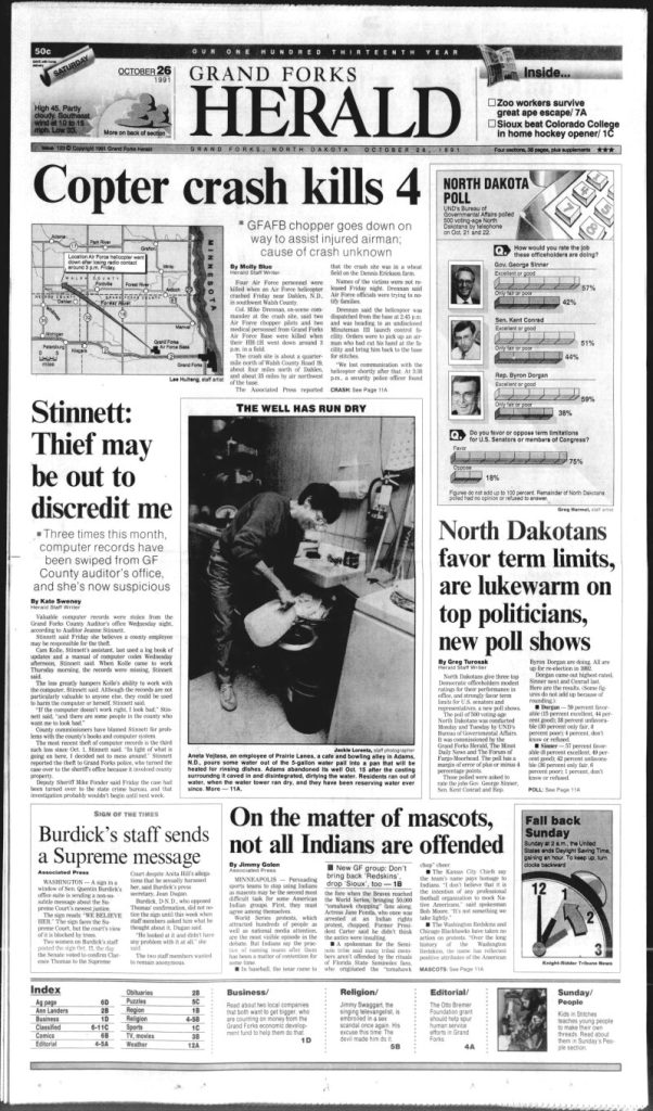 Today in History: October 26, 1991 – Adams, ND, adapts to life without tap water