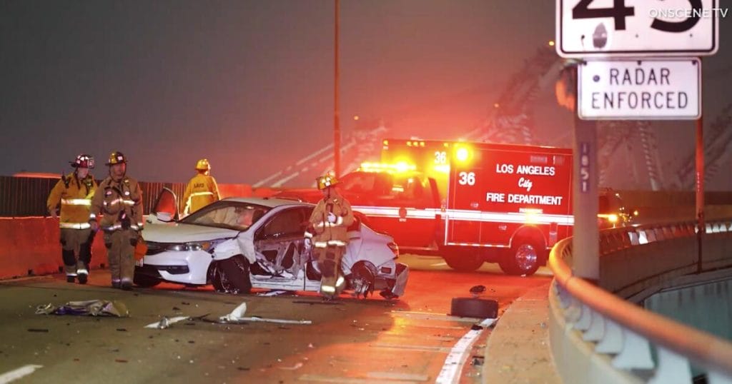 Wrong-way driver reportedly slams into car on San Pedro bridge; separate crash kills teen