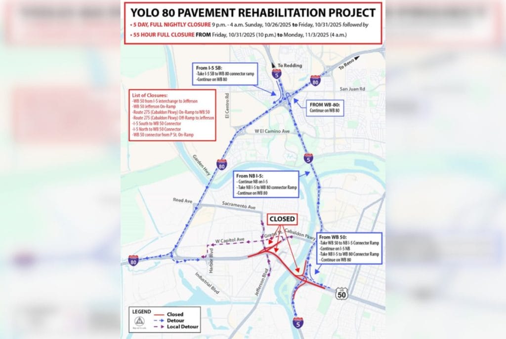 Sacramento Highway 50 Connector To Close For 55 Hours