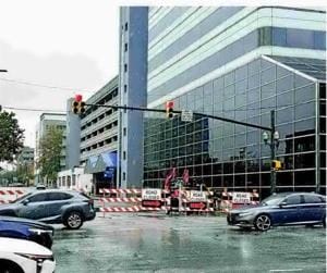 Sinkhole forms in downtown Columbia