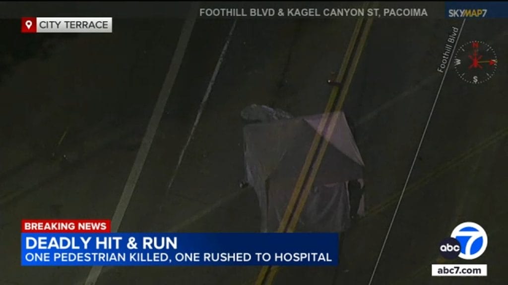 1 pedestrian killed, another hospitalized in City Terrace hit-and-run, suspect at large