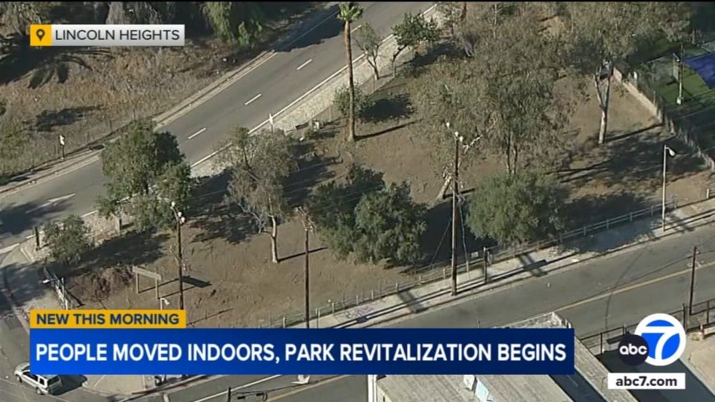 Homeless encampment along 110 Freeway in Lincoln Heights cleared; 27 people now in temporary housing