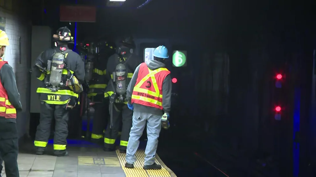 NYC subway hits pipe, sparking electrical fire on East Side