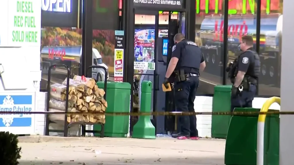 Police searching for gunmen after 2 bystanders shot at Southfield gas station