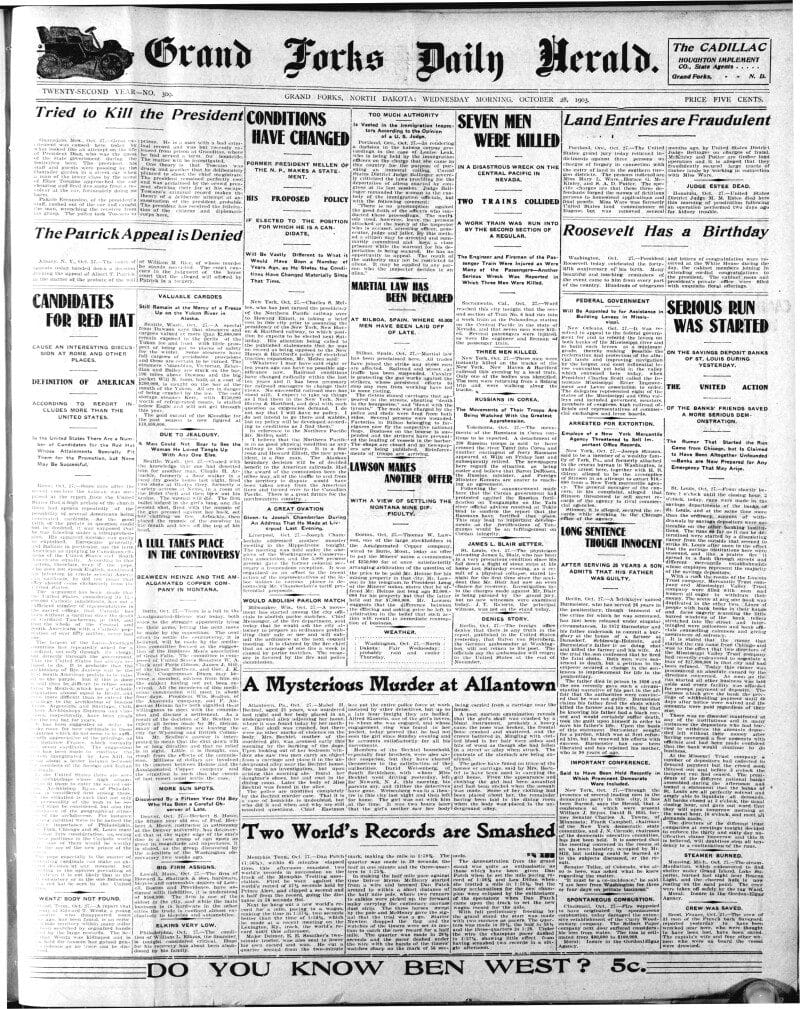 Today in History: October 28, 1903 – Great Northern’s Engineer and Fireman get lost on Cass Lake, Minnesota