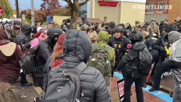 Arrests made as anti-ICE agitators caught on camera clashing with federal officers outside Portland facility