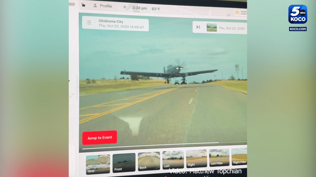 WATCH: Motorist shows moments military plane crash lands