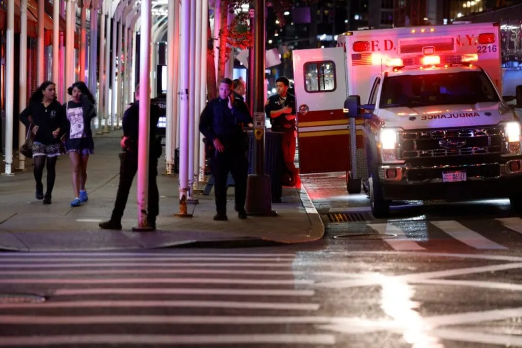 Chaos underground as man slashed leaving NYC subway station in random assault.