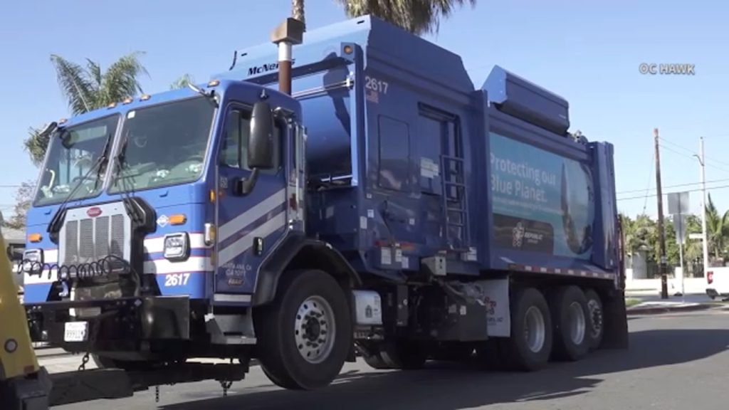 Woman decapitated in garbage truck crash while crossing street in Santa Ana, police say