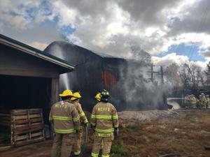Firefighters from three counties battle sawmill blaze