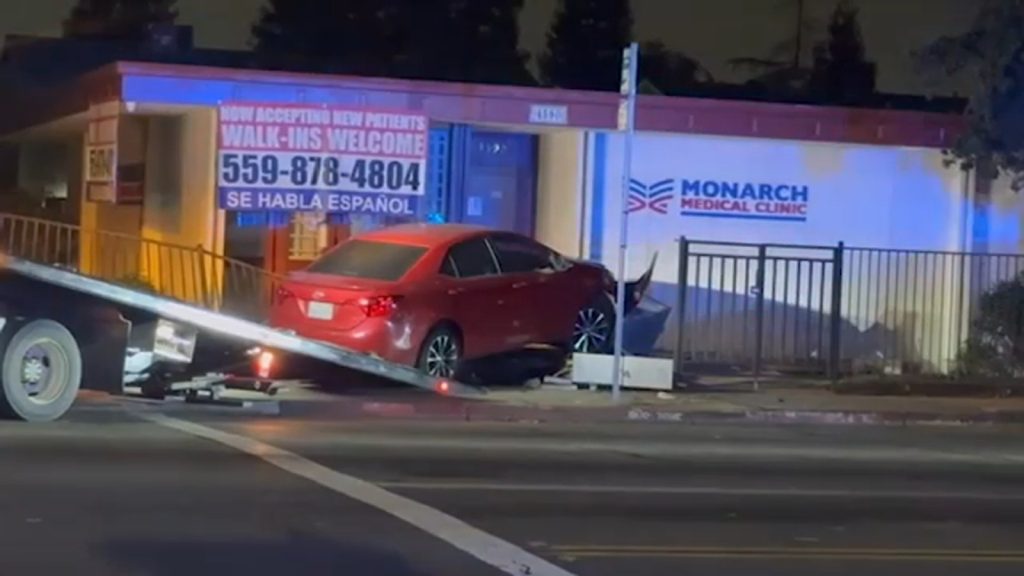 Woman arrested after crashing through fence in east central Fresno, CHP says