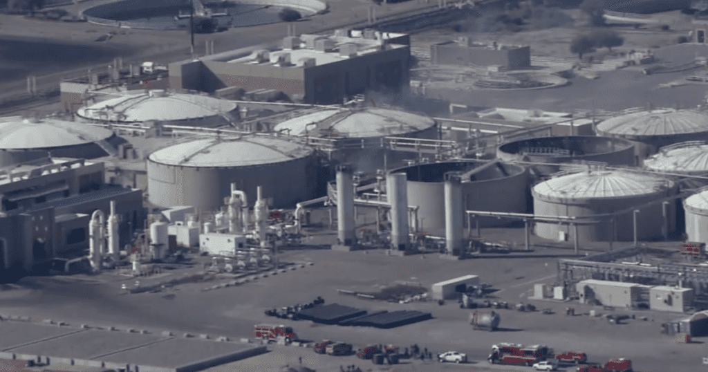 One injured during fire at southwest Phoenix wastewater treatment facility