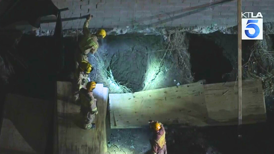 Man critically injured after falling down 30-foot shaft in Los Angeles