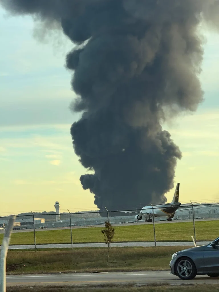 UPS plane crashes on takeoff from Louisville, Kentucky, igniting huge fire on ground