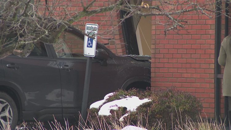 Amherst building hit by car after driver mistakes gas for brake
