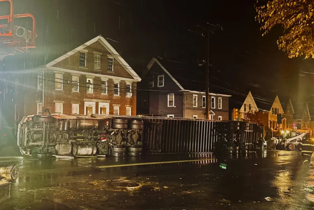 Not so sweet: Tractor-trailer hauling candy cargo flips at end of Lowell Connector