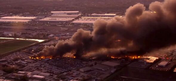 Flames engulf the skies after massive UPS cargo plane smashes into Louisville airport