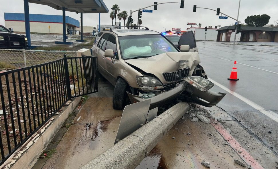 Barstow Man Arrested for DUI After Crashing into Light Pole, Passenger Also Arrested for Warrant