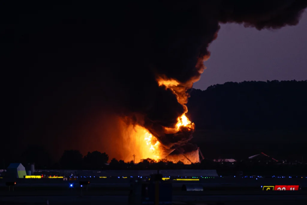 UPS plane crashes on takeoff at Louisville airport, sparks chain of explosions