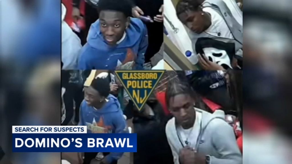 NJ officer hurt after chair thrown during Domino’s brawl; suspects wanted