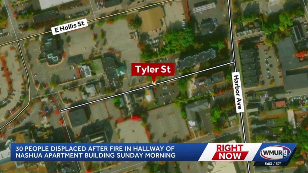 About 30 people displaced after fire in hallway of Nashua apartment building