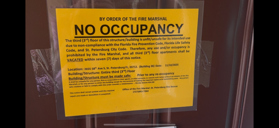 Imminent threat’: Residents forced out of St. Pete apartments after management violates safety codes