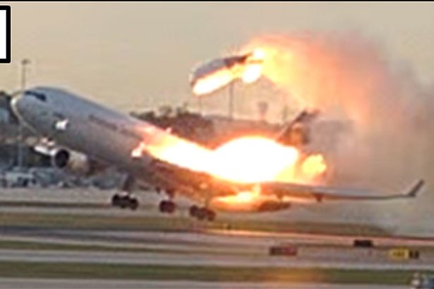 Terrifying new images show UPS plane’s engine on fire prior to deadly explosion