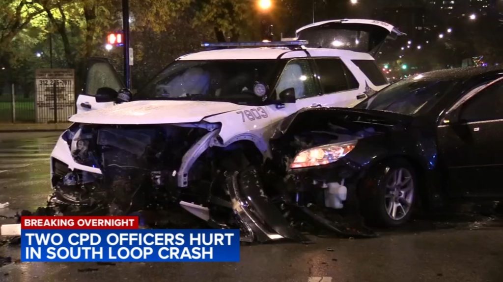 2 officers hurt, 1 seriously in South Loop crash, Chicago police say
