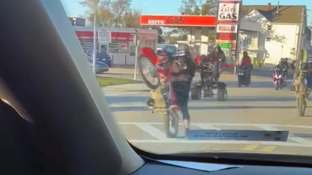 Nearly 100 people on dirt bikes, ATVs and scooters block traffic in Massachusetts city