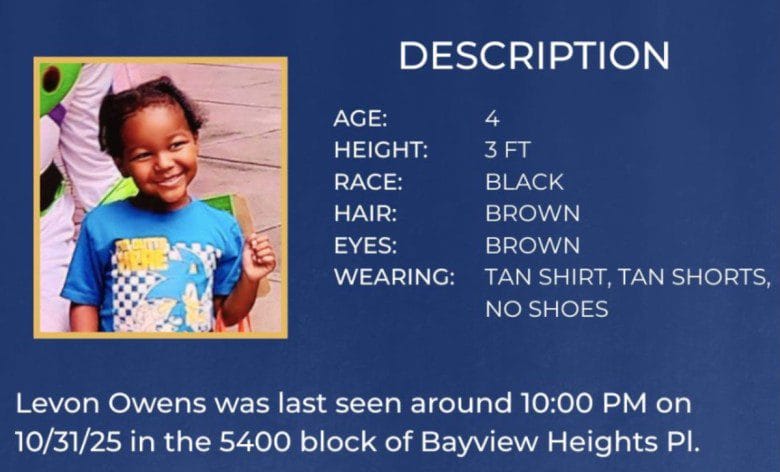 4-year-old boy missing from Oak Park since late on Halloween