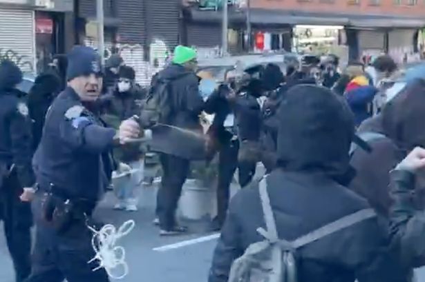 NYPD pepper spray anti-ICE protesters on Canal Street to clear path for federal agents to escape
