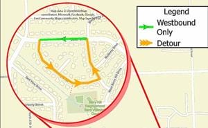 Temporary lane closings on Dover Drive