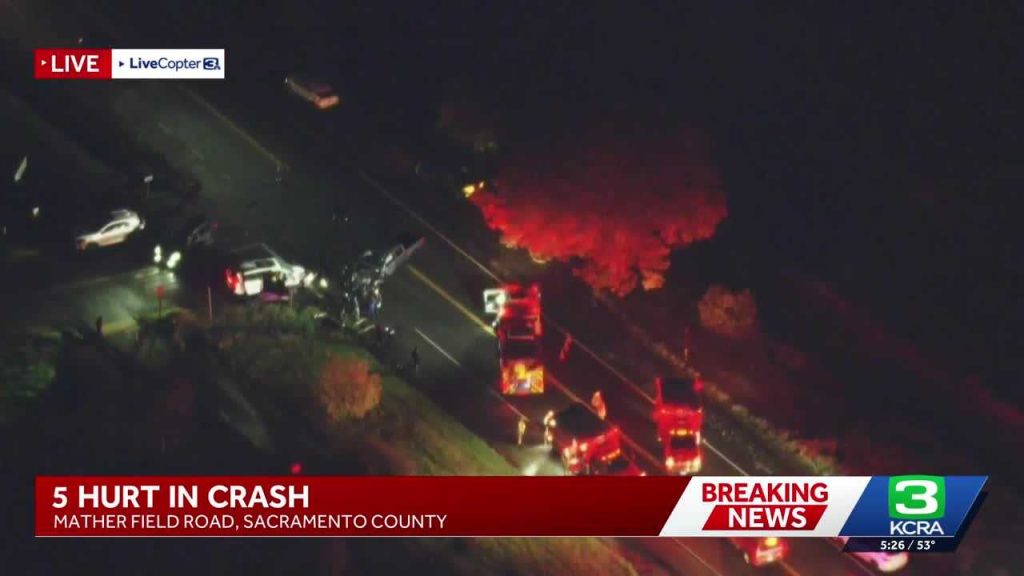 5 injured in crash near Mather Airport, officials say