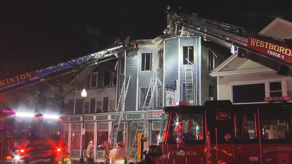 Fire damages apartments, popular restaurant in downtown Milford, Massachusetts