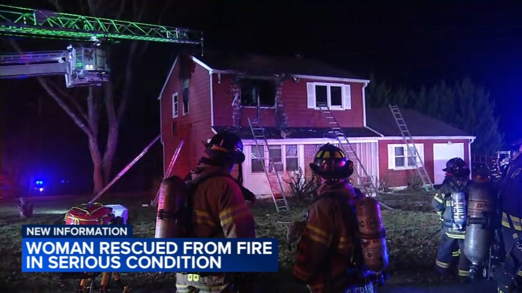 Woman in serious condition after being rescued from house fire in New Castle County