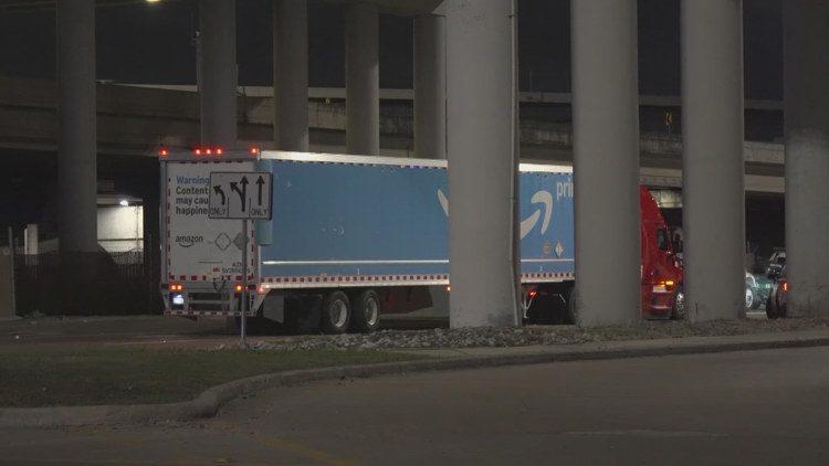 Amazon truck collides with sedan in Houston, killing one person; investigators say lights may have confused truck driver
