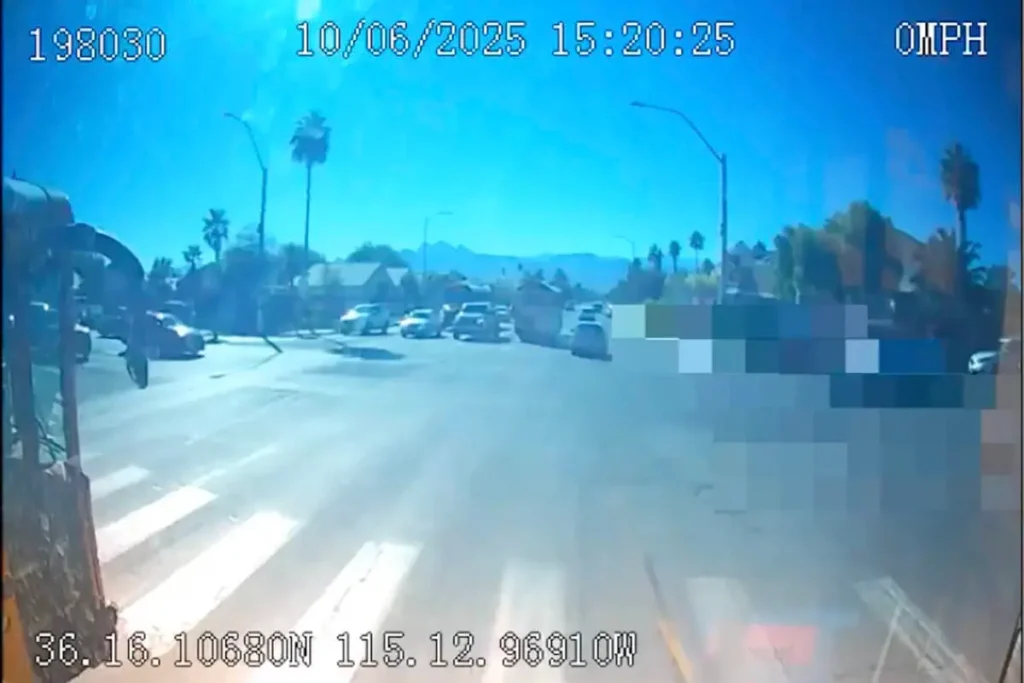 Video shows moments before 12-year-old fatally struck by Las Vegas school bus