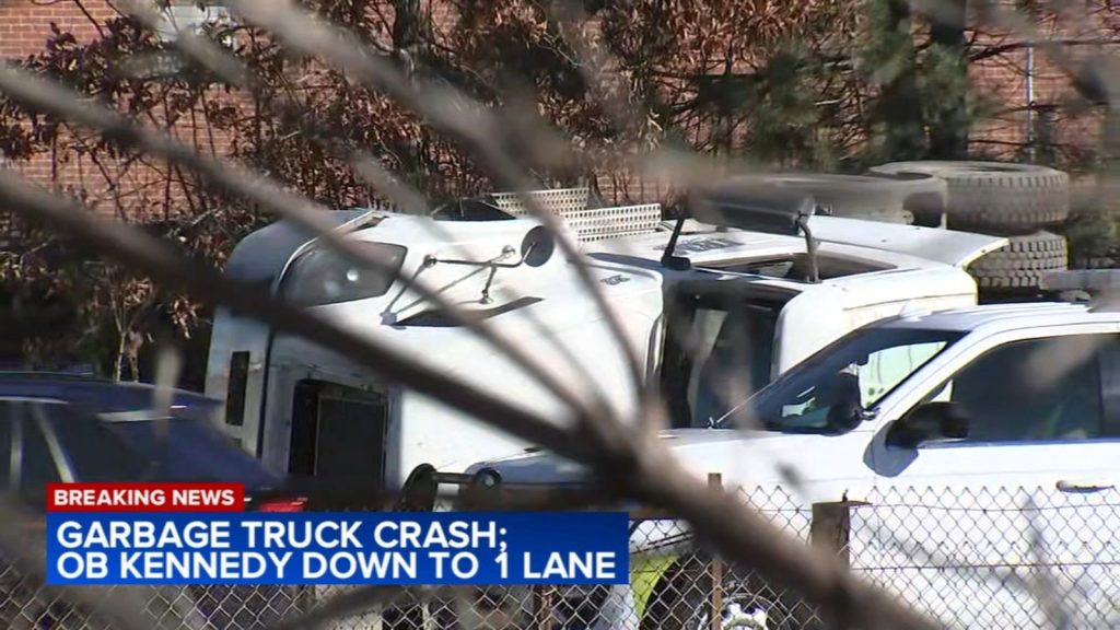 Overturned dump truck on OB Kennedy Expy. causing delays