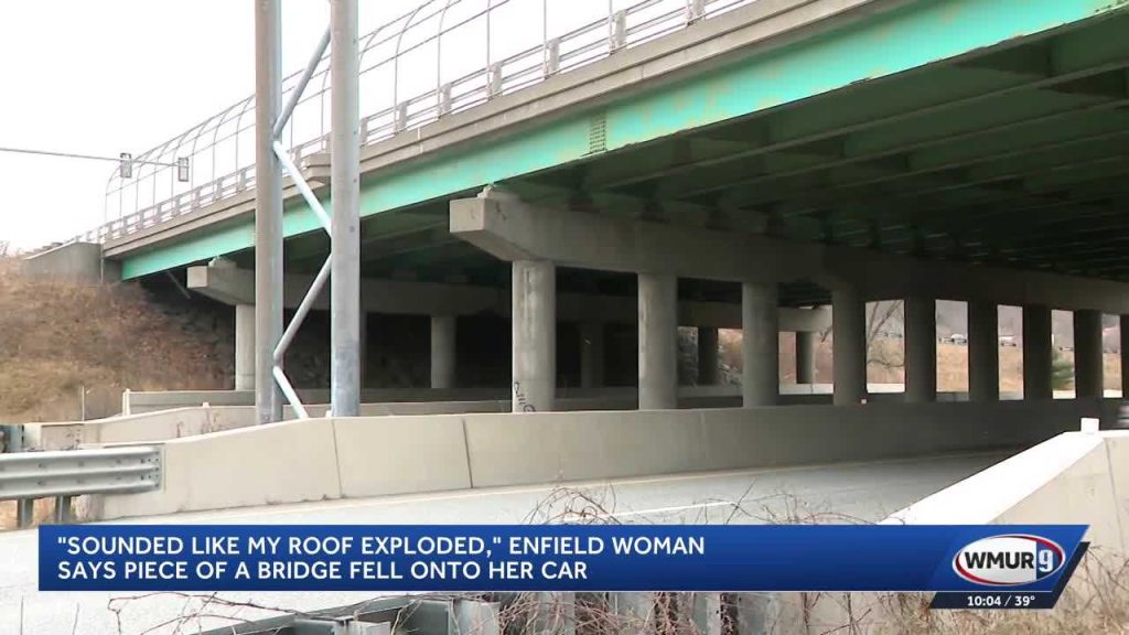 Enfield woman’s car hit by piece of Route 120 bridge
