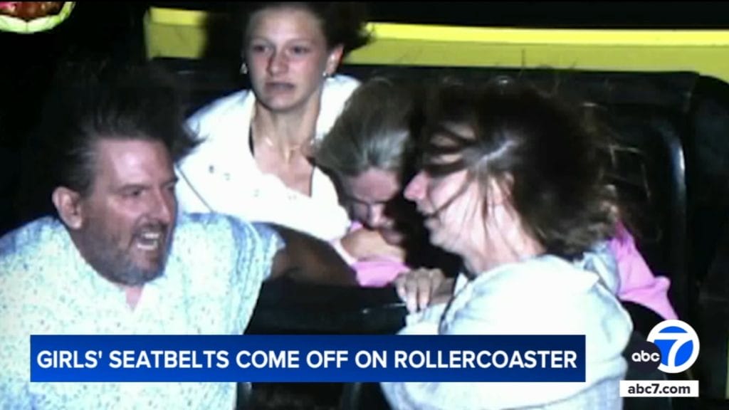 Couple help secure young girls on Missouri roller coaster after alleged seatbelt malfunction