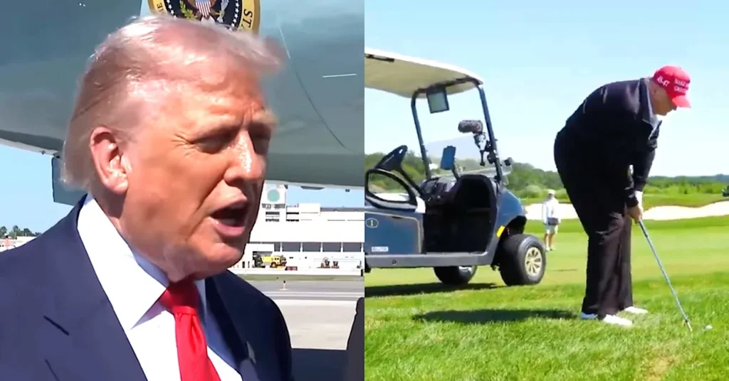 Trump Lashes Out At Democrats From Golf Course-Bound Motorcade Amid Shutdown Chaos