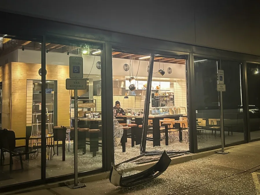 Driver intentionally crashes into Wood Village Chipotle, flees scene, deputies say