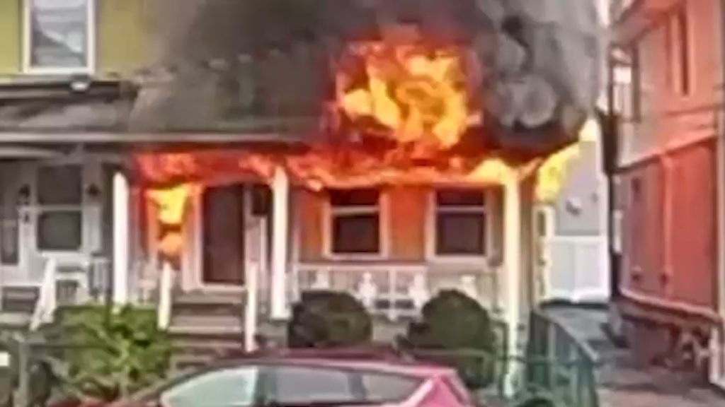 Frightening moments people escaped Elizabeth, New Jersey house fire caught on video