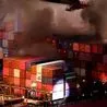 BREAKING: Huge cargo ship fire at Port of LA triggers major emergency as 100 firefighters battle flames