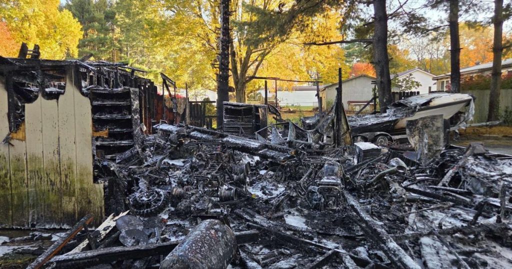 Loud bang and then blaze destroys Porter County garage