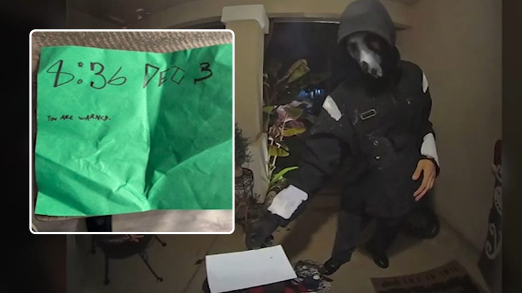 SoCal neighborhood targeted with disturbing Christmas cards left on doorsteps by masked men